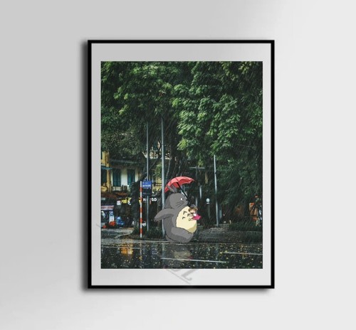 Totoro rain tela - tela, arte